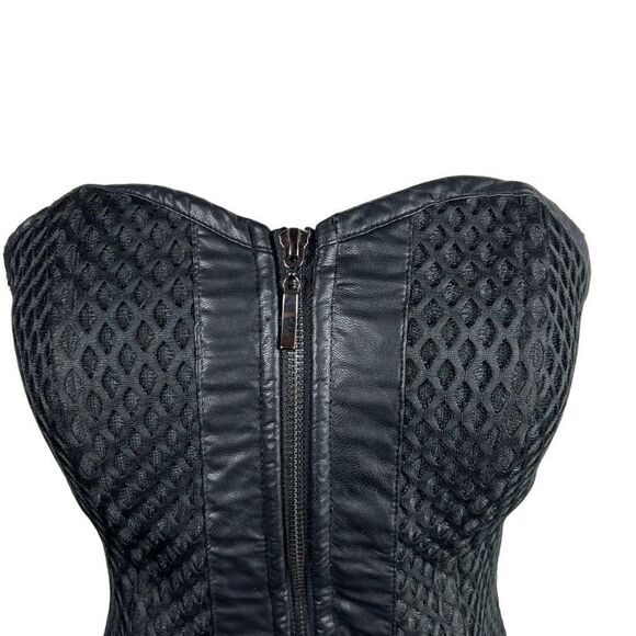 K.Jordan Mesh Zip Up Strapless Corset Top - Picture 8 of 9